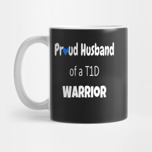 Proud Husband White Text Blue Heart Mug